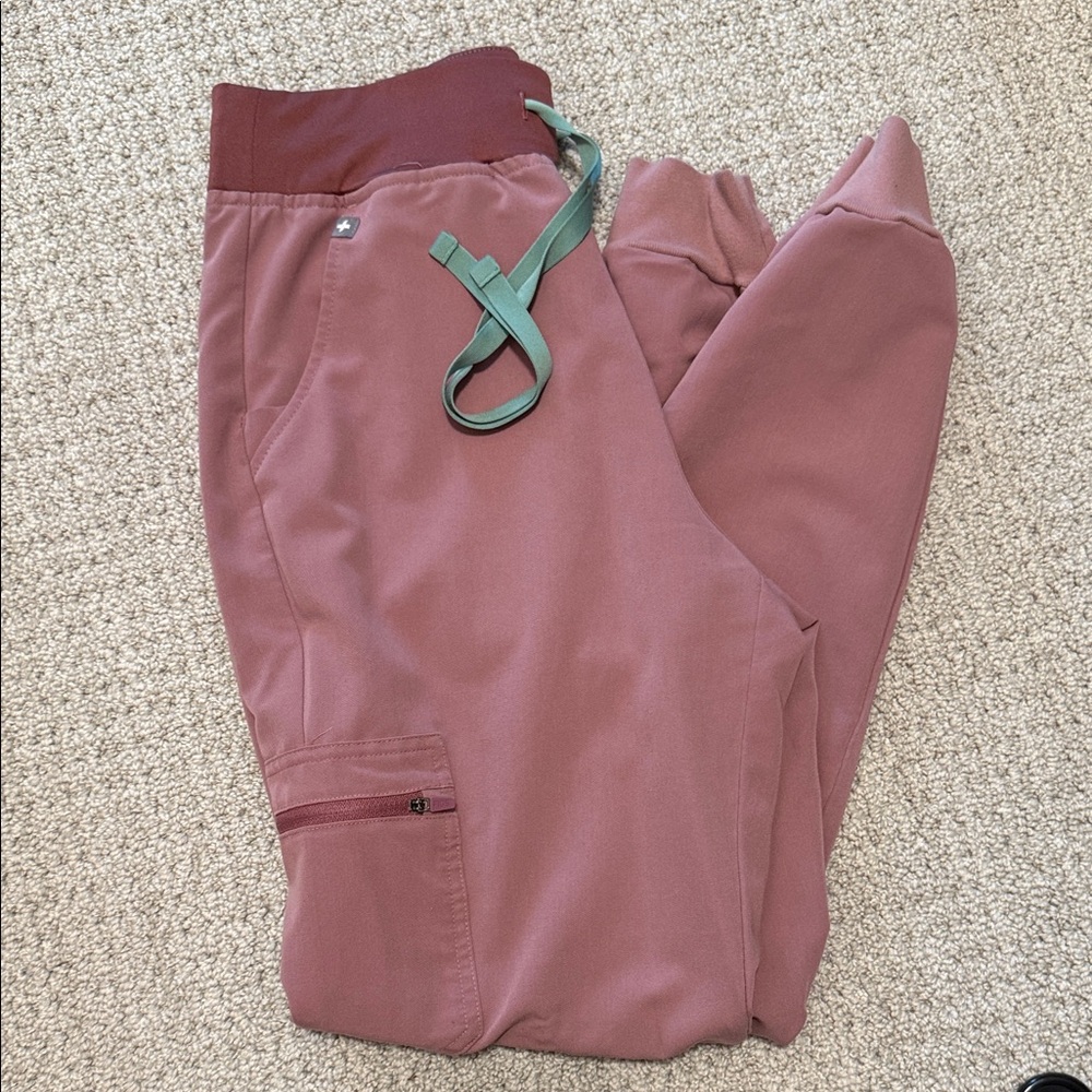 Figs Maroon and Teal Joggers
